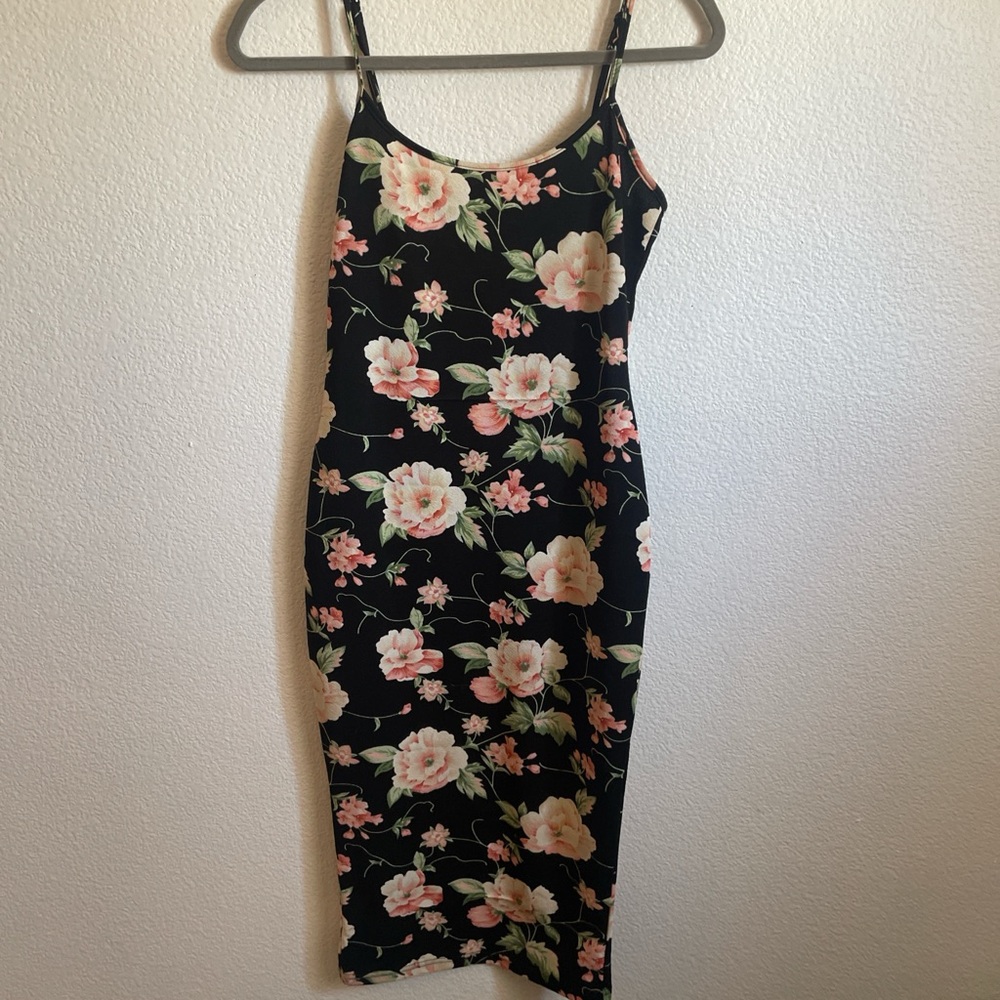 Floral Black Dress